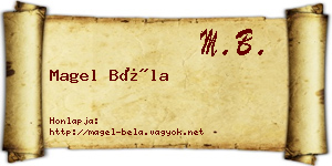 Magel Béla névjegykártya